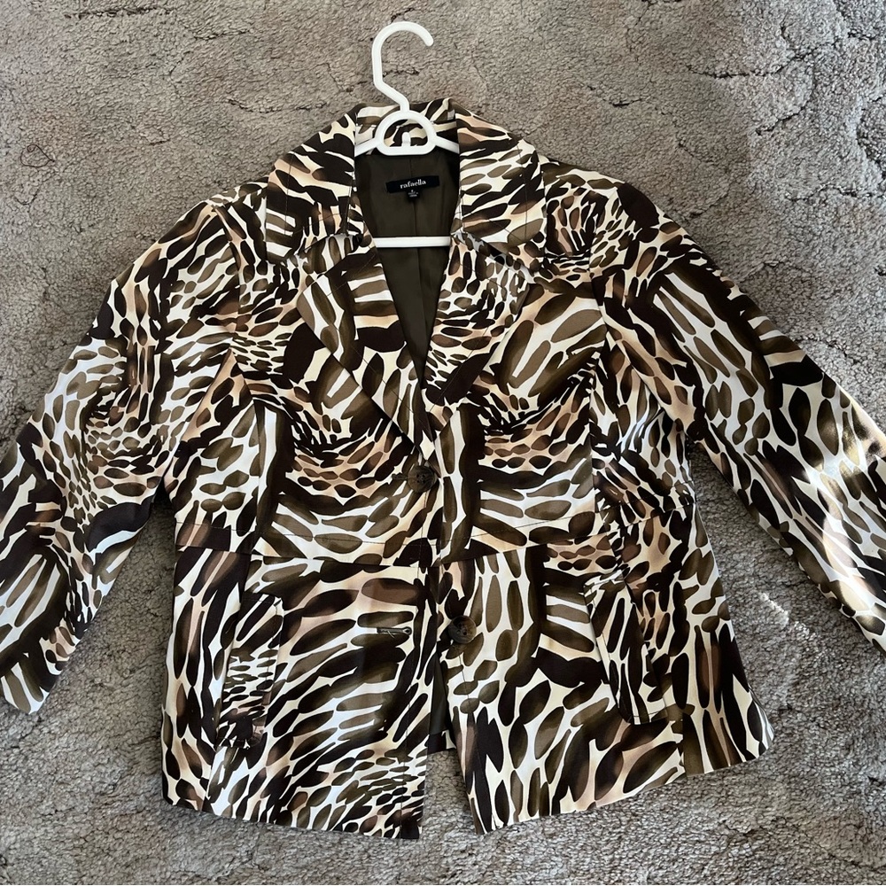 Rafaella Brown and Cream Patterned Jacket